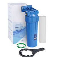 Wasserfilter Gehäuse Set Blau10 Zoll  mit Messing Gewinde 1/2 Zoll