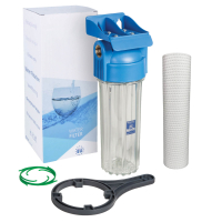 Wasserfiltergehäuse Set 10 Zoll zweiteilig | 3/4 Zoll IG | 10 Zoll Sedimentfilter (1 Mikron)